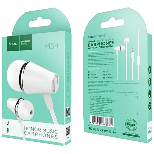 M34HONORWHITE SLUŠALICE S MIKROFONOM HOCO M34 BIJELE