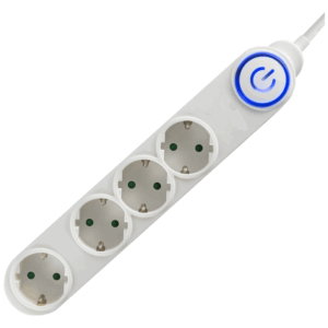 PRODUŽNI KABEL 4 UTIČNICE 1,5m, PREKIDAČ NV04TK/WH