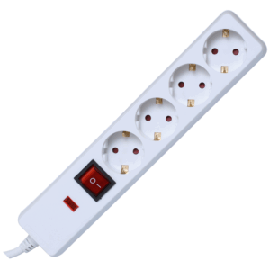 NVT04K/WH PRODUŽNI KABEL 4 UTIČNICE 1,5m, ZAŠTITA NVT04K/WH