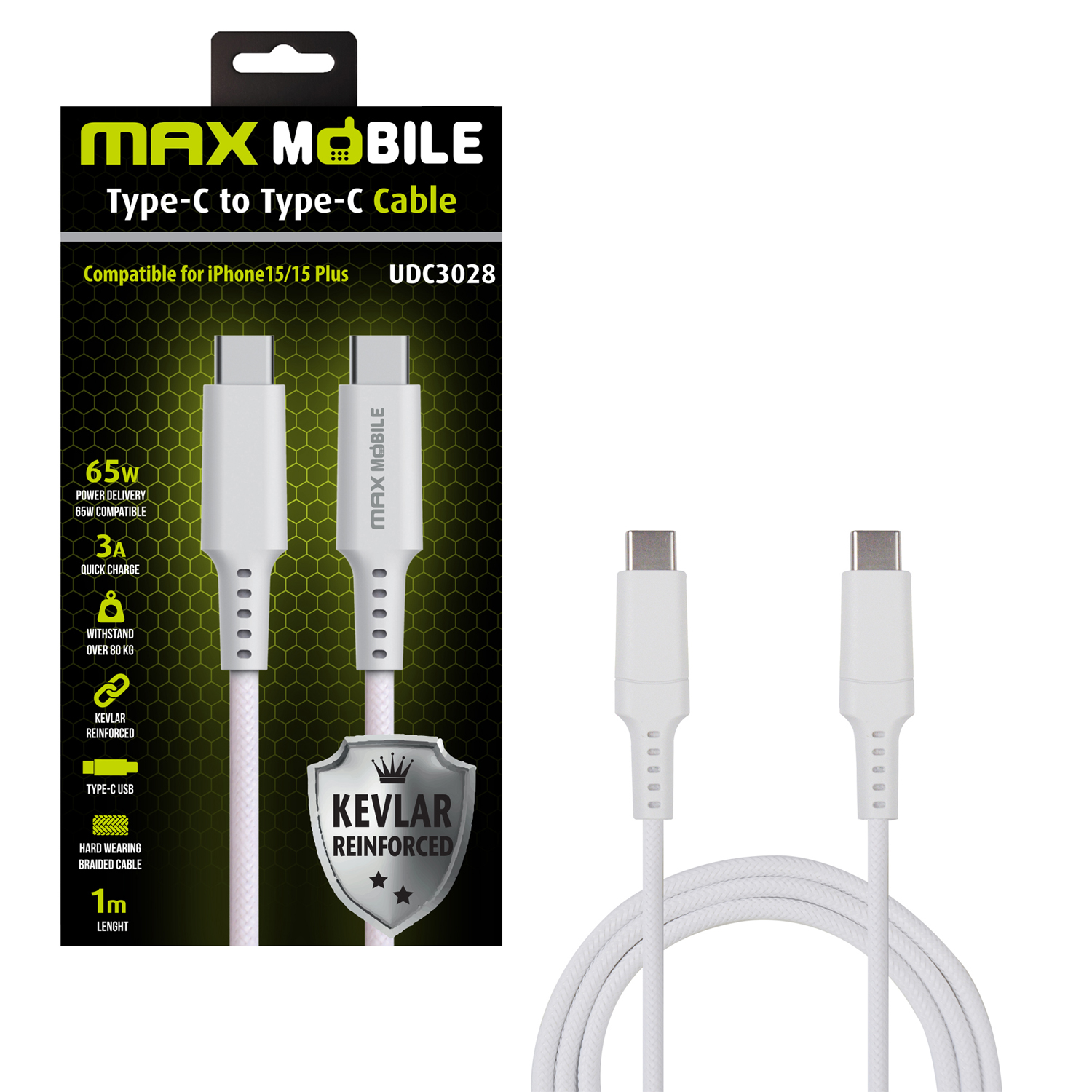 QC3A KABEL USB TYPE C-TYPE C MAXMOBILE QC3A