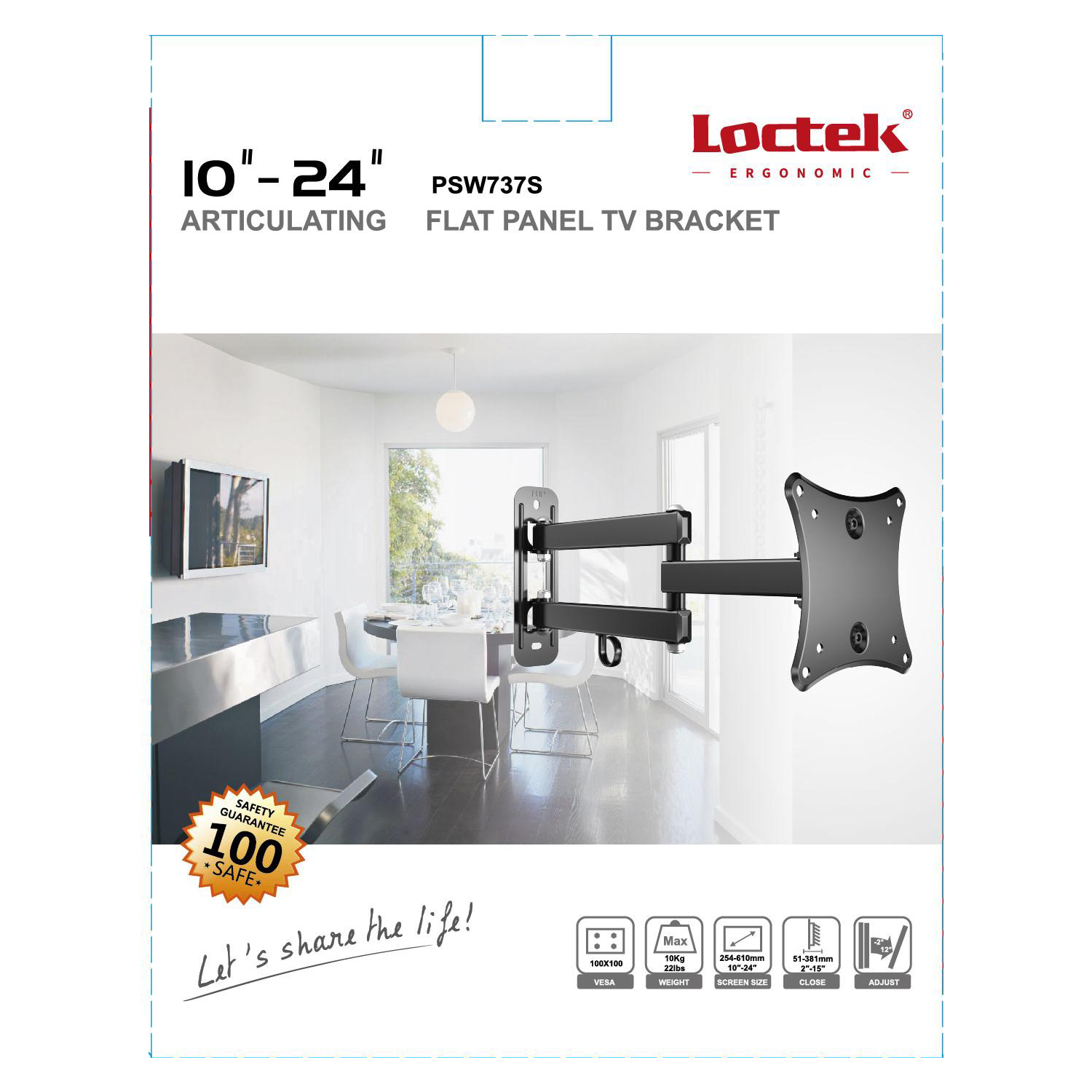 PSW-737S NOSAČ TV ZIDNI LOCTEK PSW-737S