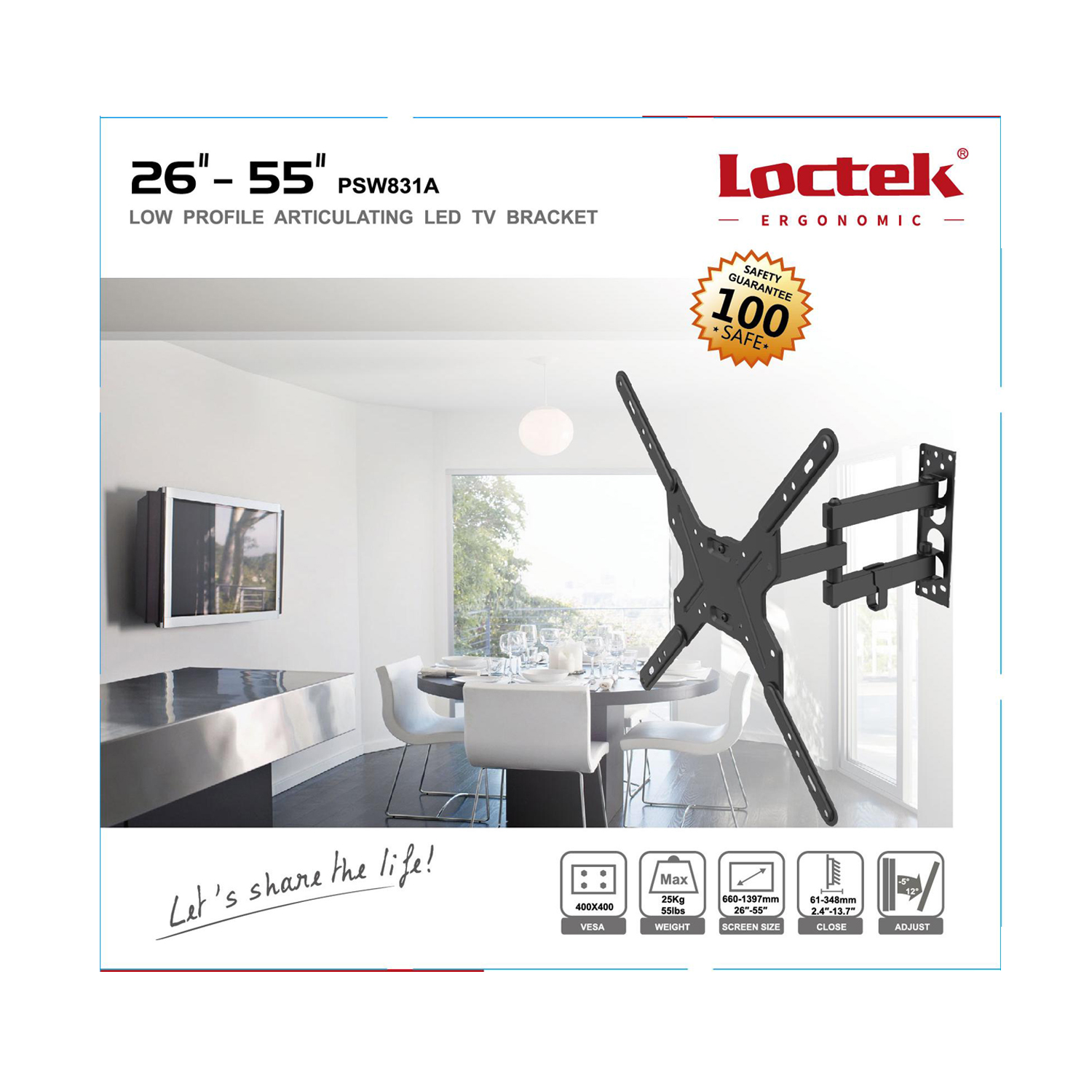 PSW-831A NOSAČ TV ZIDNI LOCTEK PSW-831A