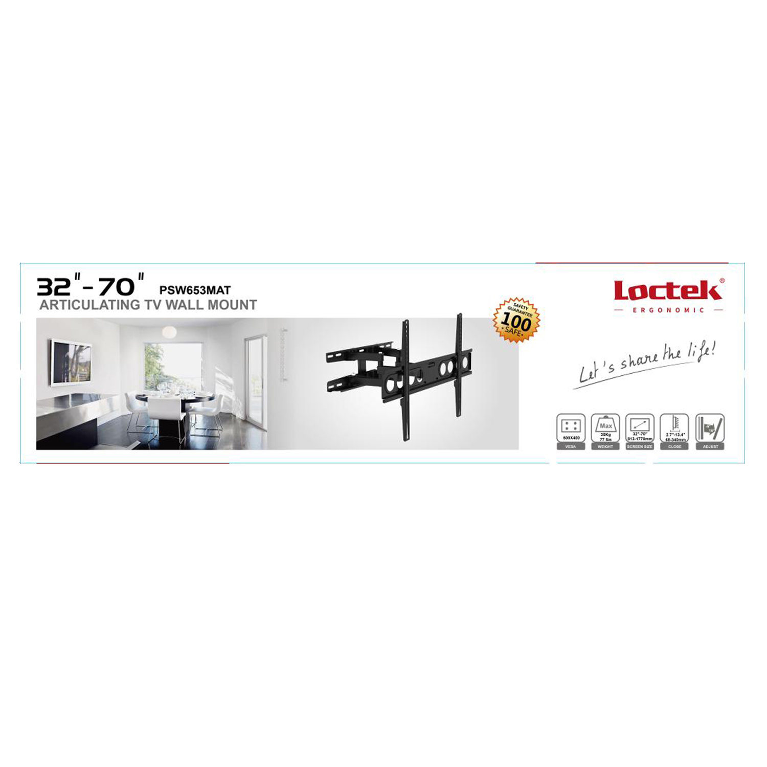 PSW-653MAT NOSAČ TV ZIDNI LOCTEK PSW-653MAT