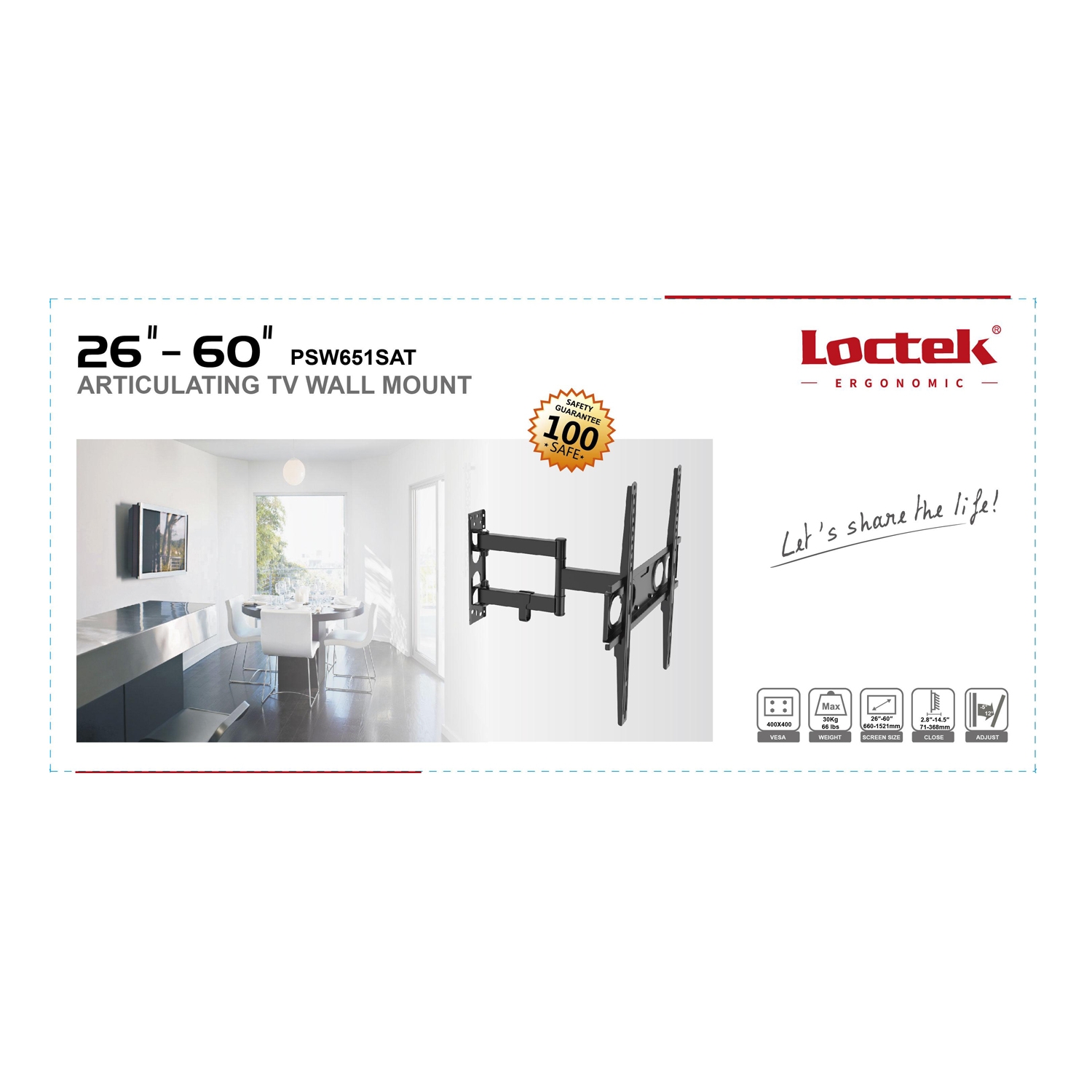 PSW-651SAT NOSAČ TV ZIDNI LOCTEK PSW-651SAT