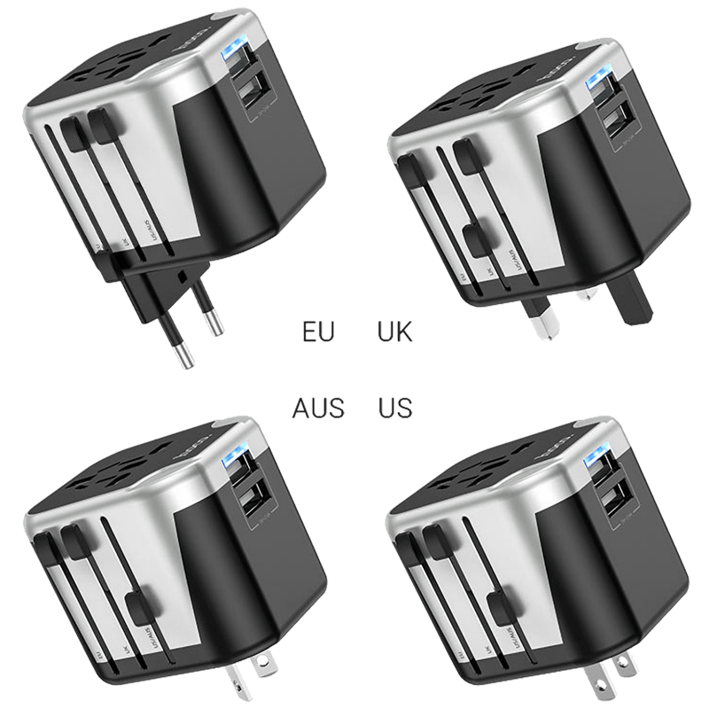 AC5 PUNJAČ KUĆNI UNIVERZALNI EU/UK/US/AU 2xUSB, 2.4A