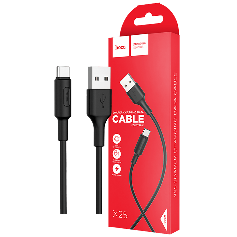 X25BLACKTYPEC KABEL USB TYPE C ZA SMARTPHONE HOCO X25 crni