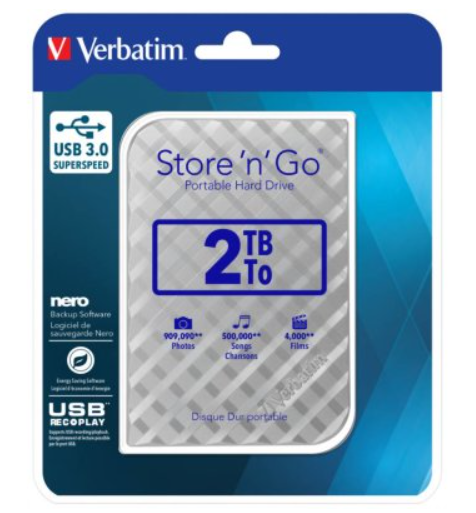 63466 EXTERNI HARD DISK VERBATIM Store'n'Go 2,5'' 2TB srebrni