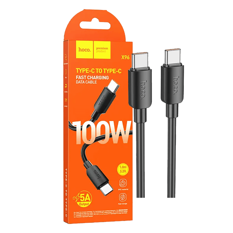 X96HYPER100WBLACK KABEL USB TYPE C ZA SMARTPHONE HOCO X96 HYPER 100W crni