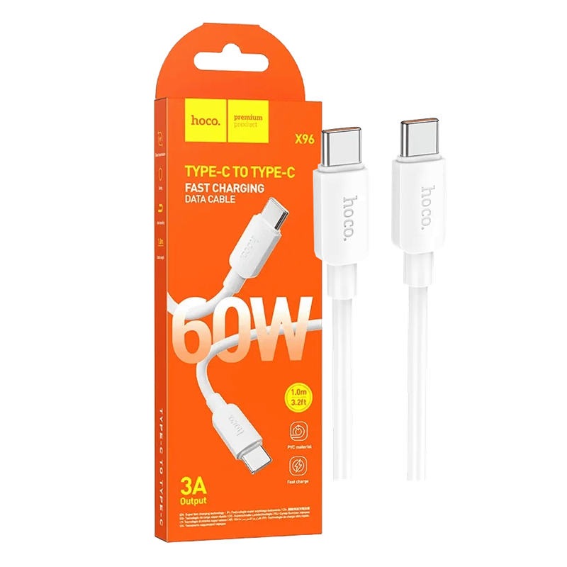X96HYPER60WWHITE KABEL USB TYPE C ZA SMARTPHONE HOCO X96 HYPER 60W bijeli