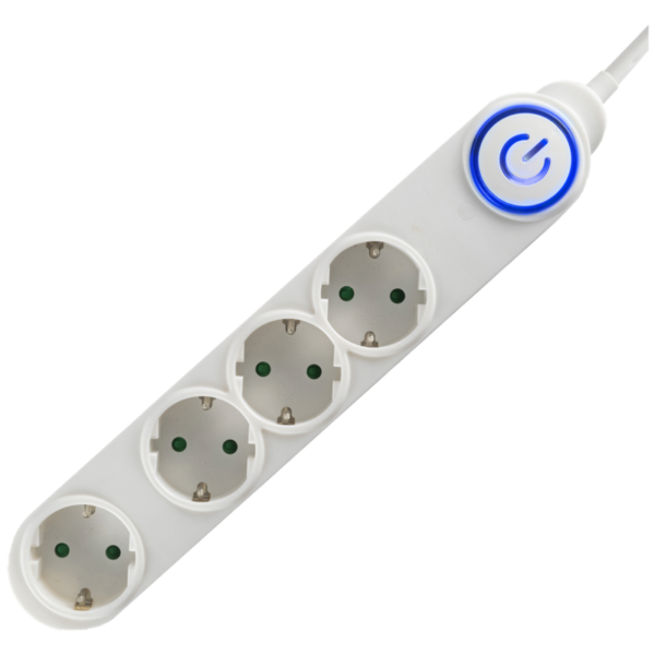 NV04TK-5/WH/1,5 PRODUŽNI KABEL 4 UTIČNICE 5m, ZAŠTITA NV04TK-5/WH/1,5