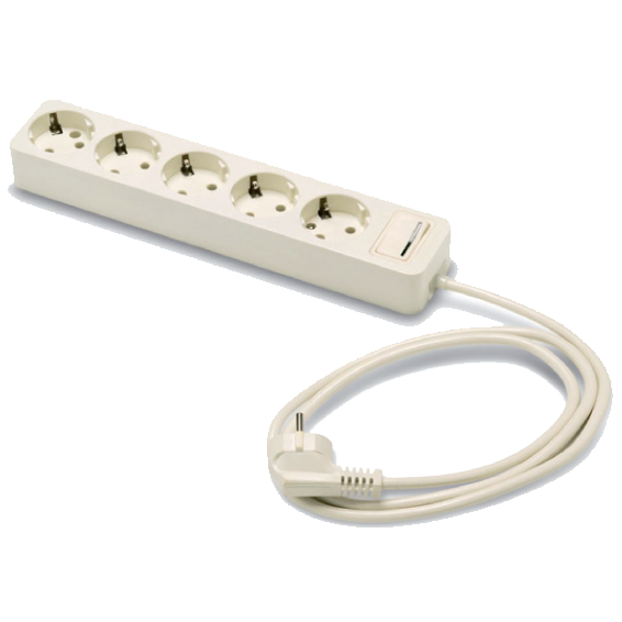 2625-PK5/1.5 PRODUŽNI KABEL 5 UTIČNICA, 1,5 m, PREKIDAČ, BIJELI 1,5 mm2