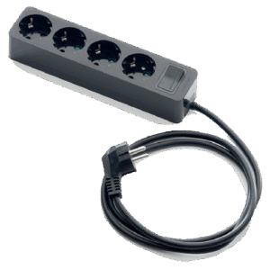 2628N-PK4/1.5 PRODUŽNI KABEL 4 UTIČNICE, 1,5 m, PREKIDAČ, CRNI 1,5 mm2