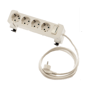 2630 PRODUŽNI KABEL 3 UTIČNICE, 1,5 m, PREKIDAČ, BIJELI 1,5 mm2, STOLNI