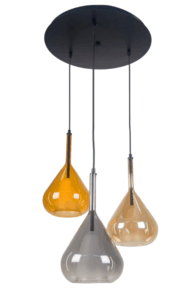 10708 VISILICA STAKLENA ZARIA 3xE27 BROWN/AMBER/LIGHT GREY 10708