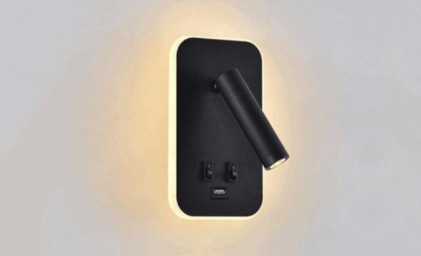 10651 SVJETILJKA ZIDNA LED ARIZONA 7W+3W 3000K IP20+USB BLACK 10651