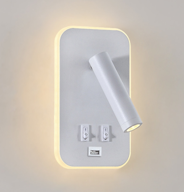 10652 SVJETILJKA ZIDNA LED ARIZONA 7W+3W 3000K IP20+USB WHITE 10652