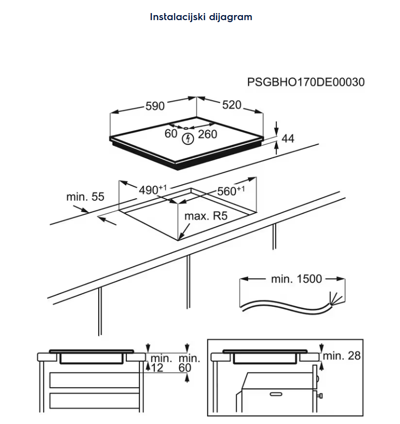 949596713 UGRADBENA PLOČA ELECTROLUX EIV 644