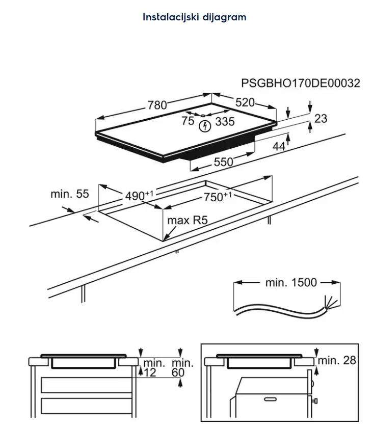 949596714 UGRADBENA PLOČA ELECTROLUX EIV 835