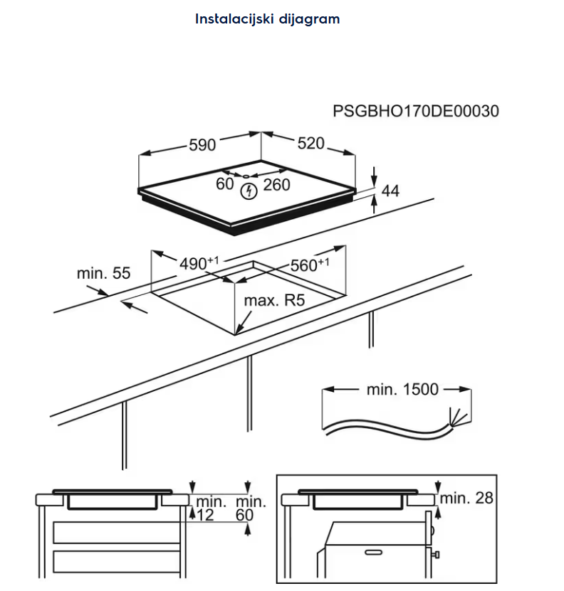 949596883 UGRADBENA PLOČA ELECTROLUX EIP 6446