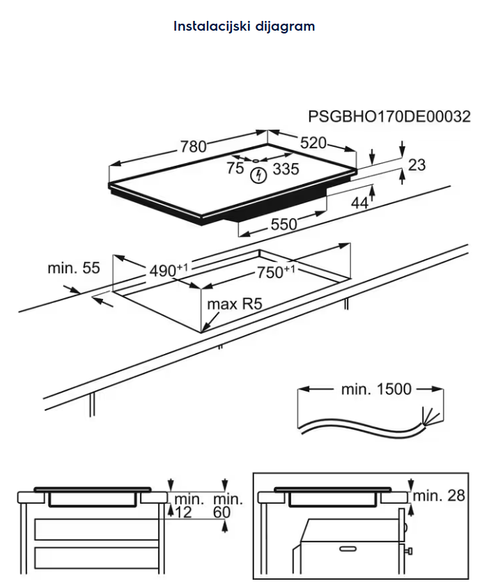 949596879 UGRADBENA PLOČA ELECTROLUX EIP 8146