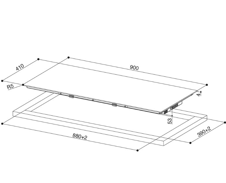 108.0604.942 UGRADBENA PLOČA FABER FCH SLIM 94 BK KL
