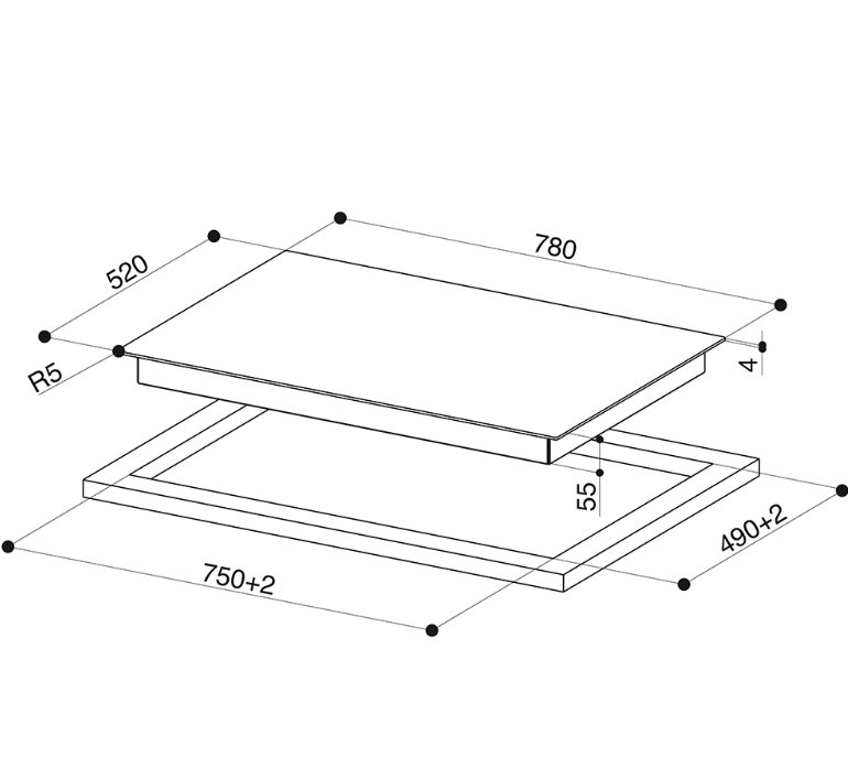 108.0604.935 UGRADBENA PLOČA FABER FCH 84 BK KL