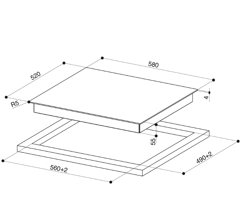 108.0604.933 UGRADBENA PLOČA FABER FCH 64 BK KL