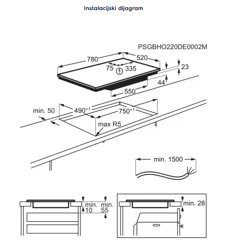 949599200 UGRADBENA PLOČA ELECTROLUX EIV 84550