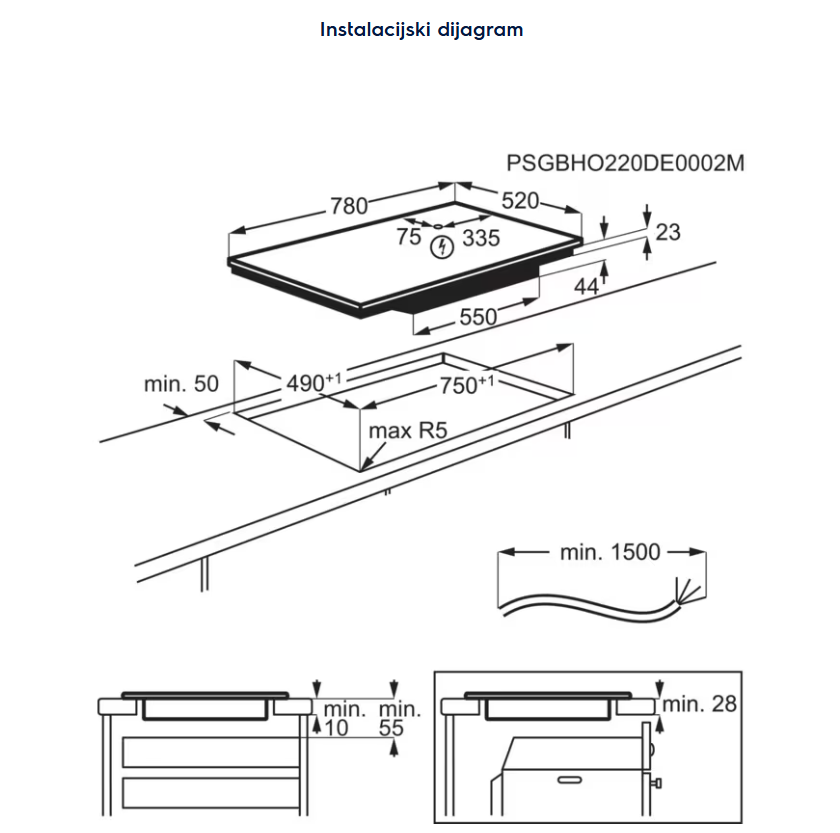 949599318 UGRADBENA PLOČA ELECTROLUX EIV 85453