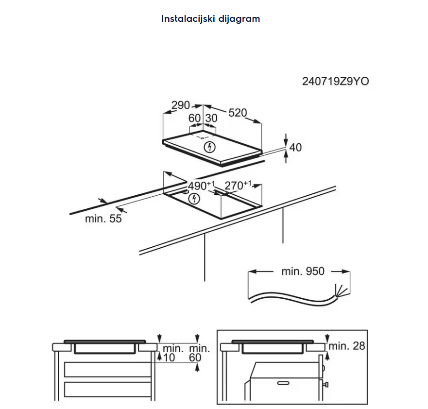 949492552 UGRADBENA PLOČA ELECTROLUX LHR3233CK