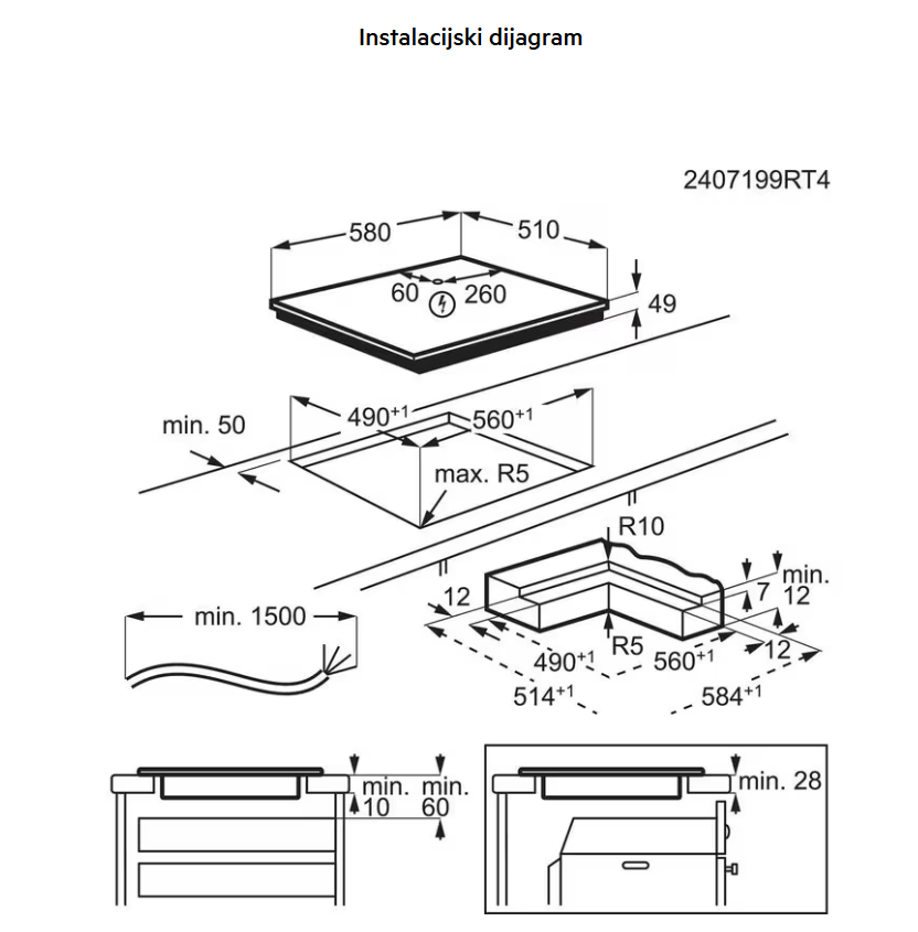 949598619 UGRADBENA PLOČA AEG TO 64IA0AIT