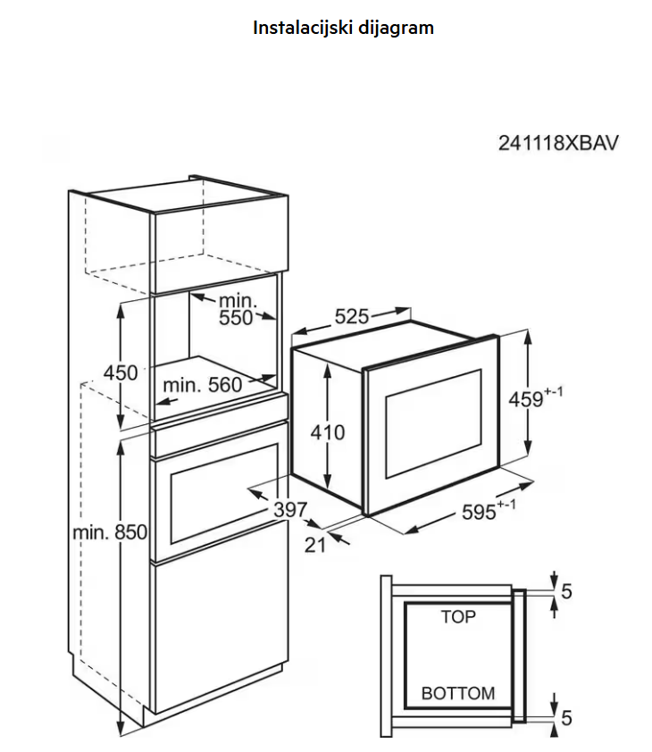 947608859 MIKROVALNA PEĆNICA AEG TB6 SM261FB UGRADBENA