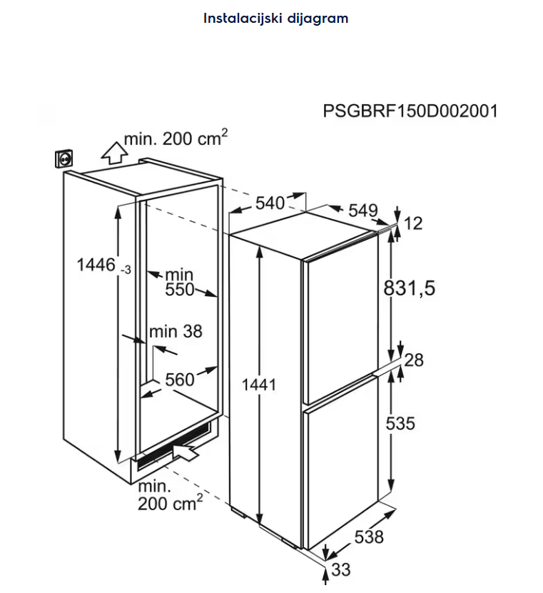 933033567 HLADNJAK ELECTROLUX LNS 5LD14S