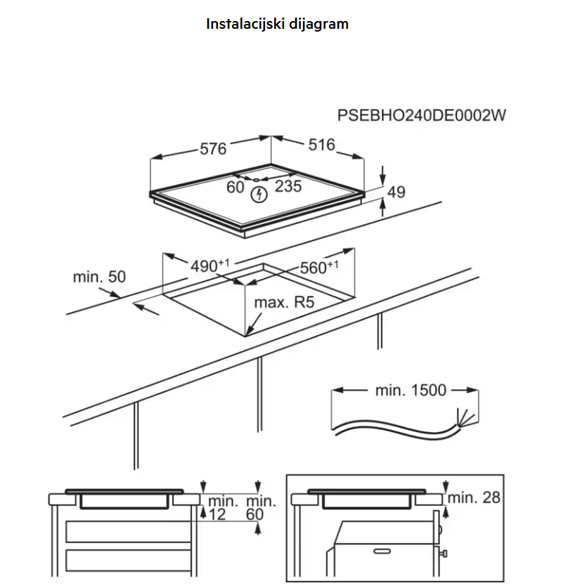 949493010 UGRADBENA PLOČA AEG TO 64IA0FXB