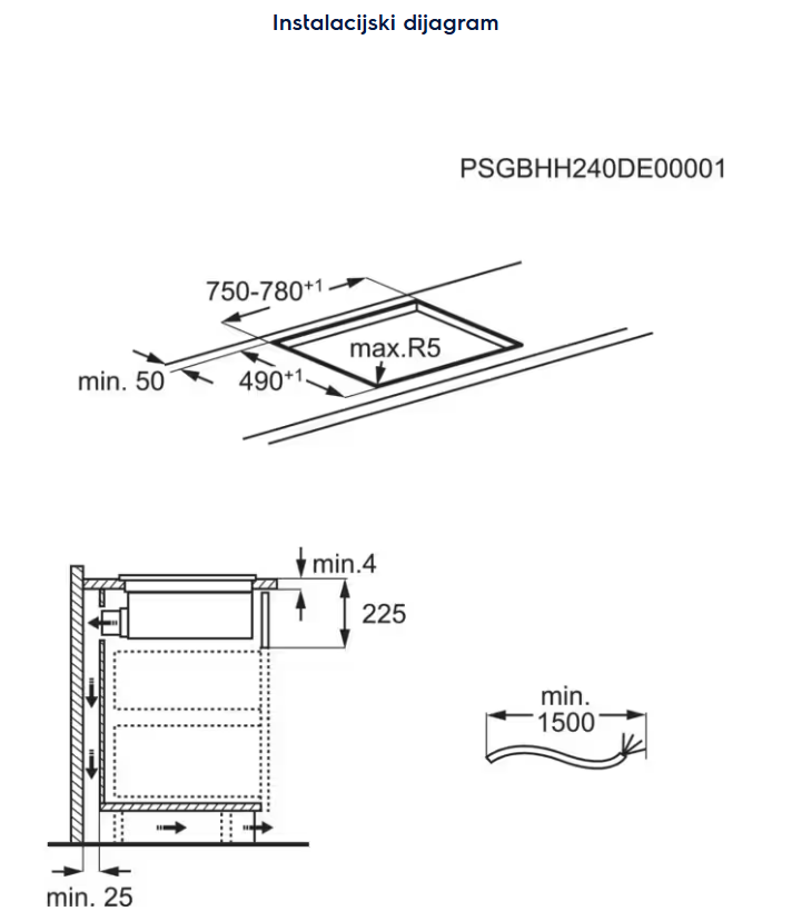 949599474 UGRADBENA PLOČA ELECTROLUX ECC 8344