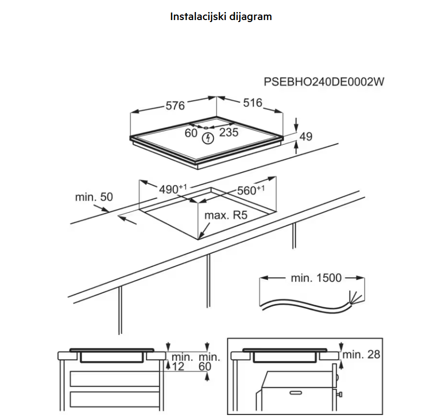 949493040 UGRADBENA PLOČA AEG TN 64IA00XB