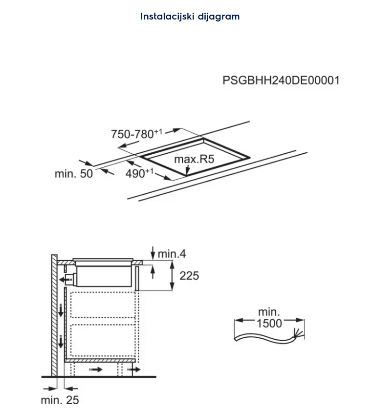 949599524 UGRADBENA PLOČA ELECTROLUX ECC 83443CZ