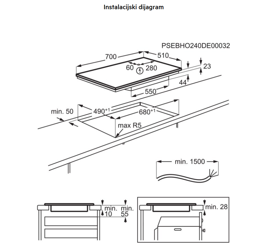 949598449 UGRADBENA PLOČA AEG TO 74IB00IB