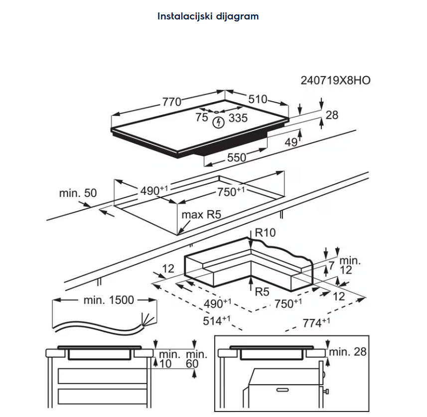 949599556 UGRADBENA PLOČA ELECTROLUX EIS 82453IT