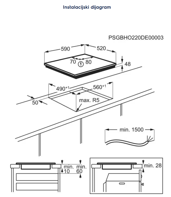 949492531 UGRADBENA PLOČA ELECTROLUX EIB 60420CK