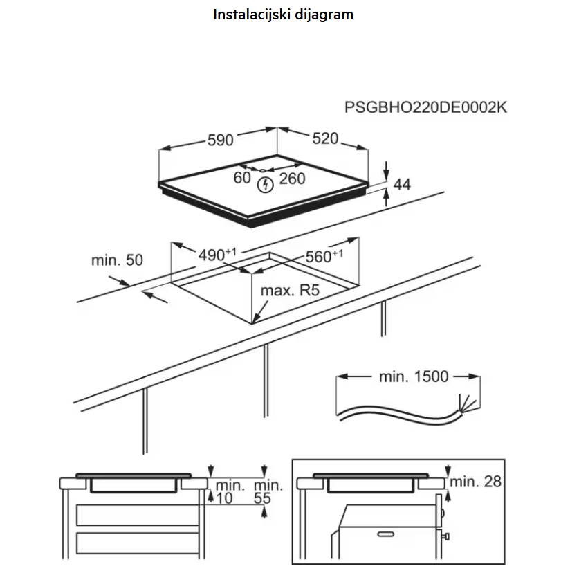 949598450 UGRADBENA PLOČA AEG TI 64IG00FB