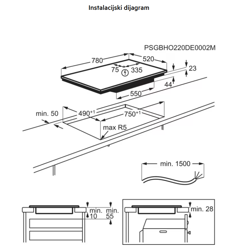 949598160 UGRADBENA PLOČA AEG TI 84IB10FB