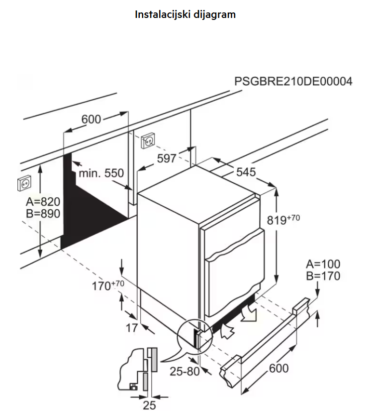 933026032 ZAMRZIVAČ AEG OAB 7N82EF