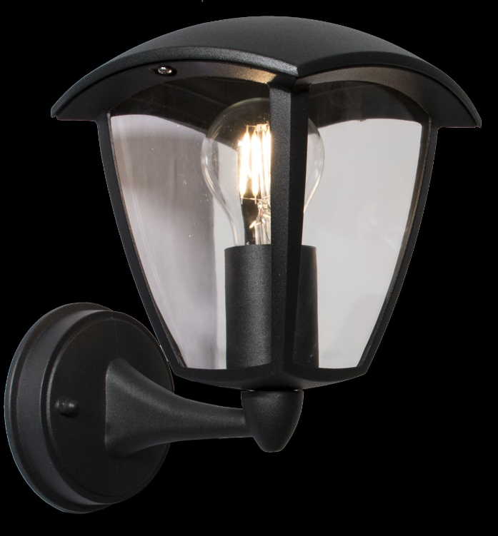 10431 SVJETILJKA ZIDNA LANTERNA BLACK UP 4 GLASS 10431