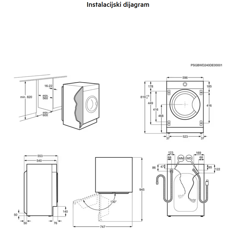 914606427 PERILICA-SUŠILICA AEG L7W BE68SI UGRADBENA