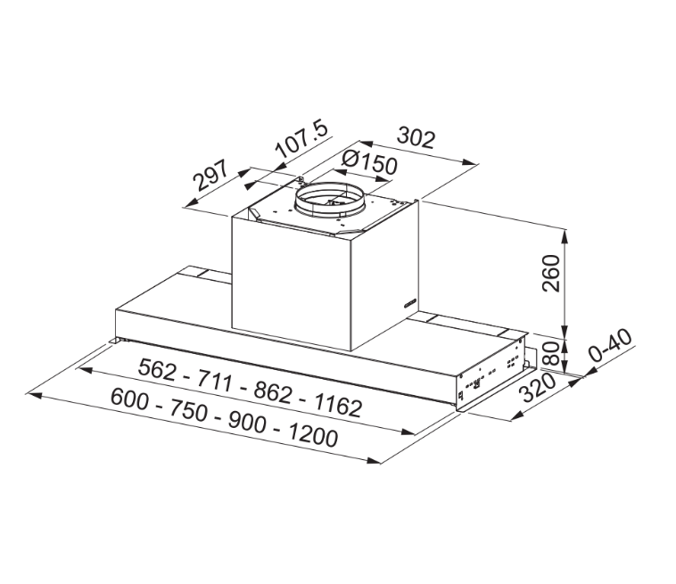 305.0703.270 NAPA FABER IN-NOVA ZERO DRIP LITE A90