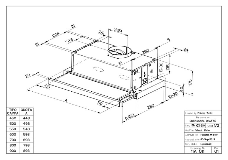 315.0635.109 NAPA FABER FLEXA HIP