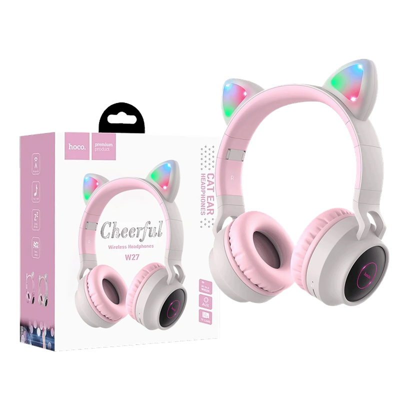 W27 SLUŠALICE BEŽIČNE BLUETOOTH HOCO W27 CAT EAR GRAY