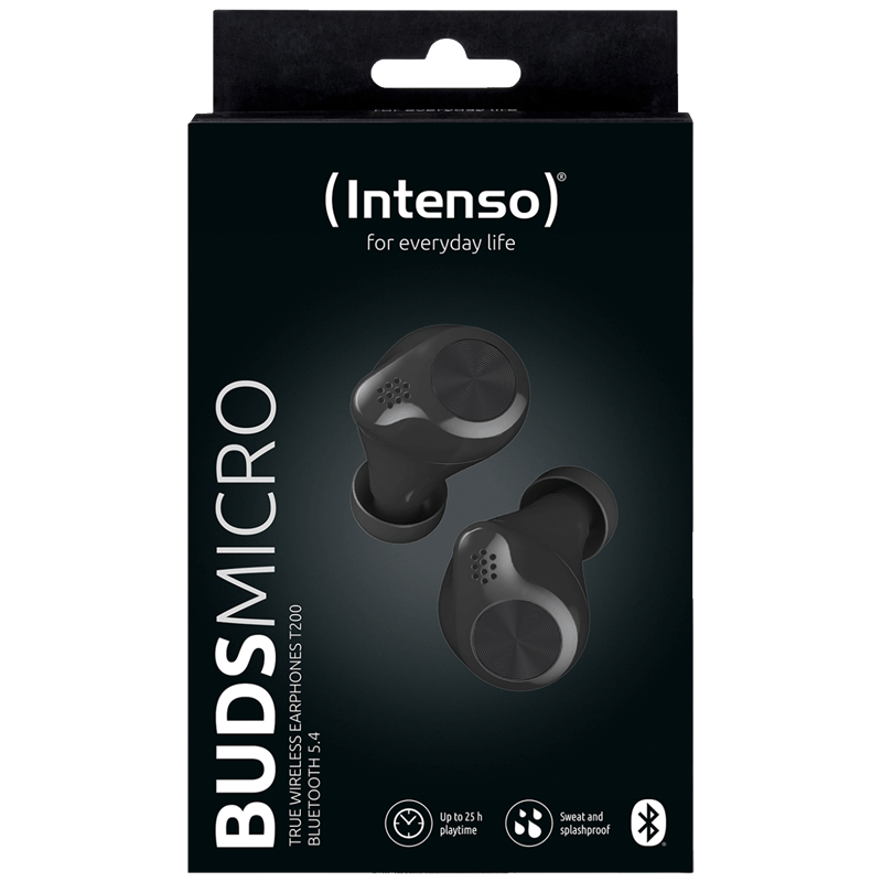 T200BLACK SLUŠALICE BEŽIČNE BLUETOOTH INTENSO T200 BLACK