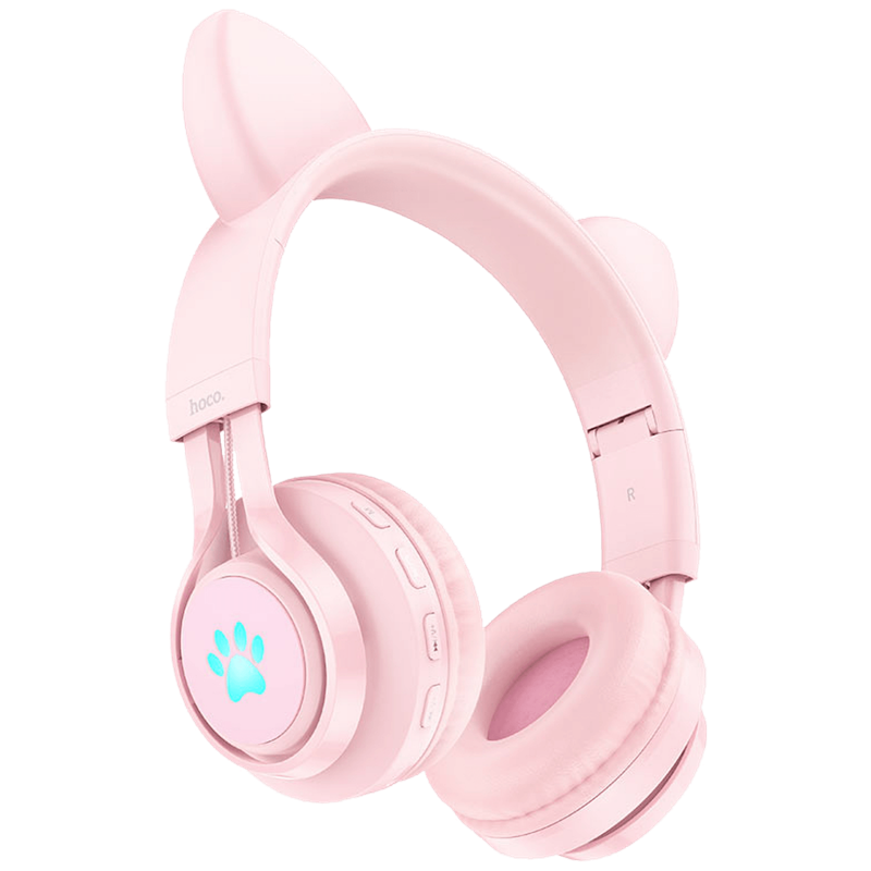 W39 SLUŠALICE BEŽIČNE BLUETOOTH HOCO W39 CAT EAR PINK